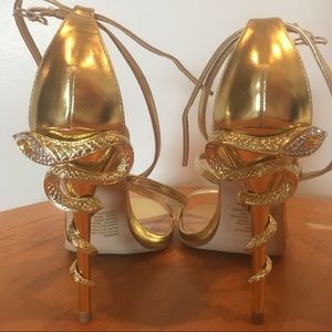 Zahara Embellished Gold Stiletto Heel